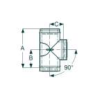 Sopúch 90° s kontrolným otvorom Zápata+2x Spona 150 mm (ICS50)