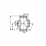 Sopúch 90° s kontrolným otvorom+2 spona(T450 N1) 150 mm (ICS50)